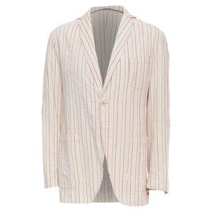 Romeo Gigli Cotton Striped Applique Slim Blazer